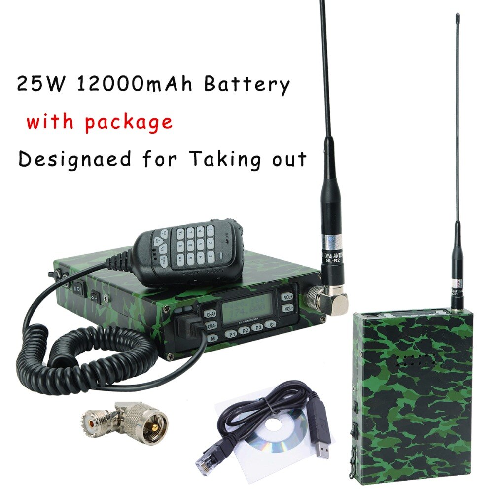 ABBREE  25W Backpack Packable FM VHF/UHF Dual Band ham Amateur Car Mobile Radio Transceivers 12000 battery
