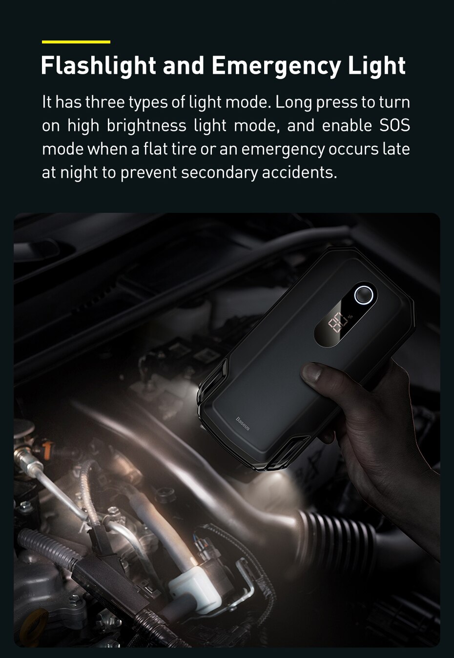 Baseus 20000mAh Car Jump Starter Power Bank 2000A 12V Portable Battery Charger Auto Emergency Booster Starting Device Jump Start