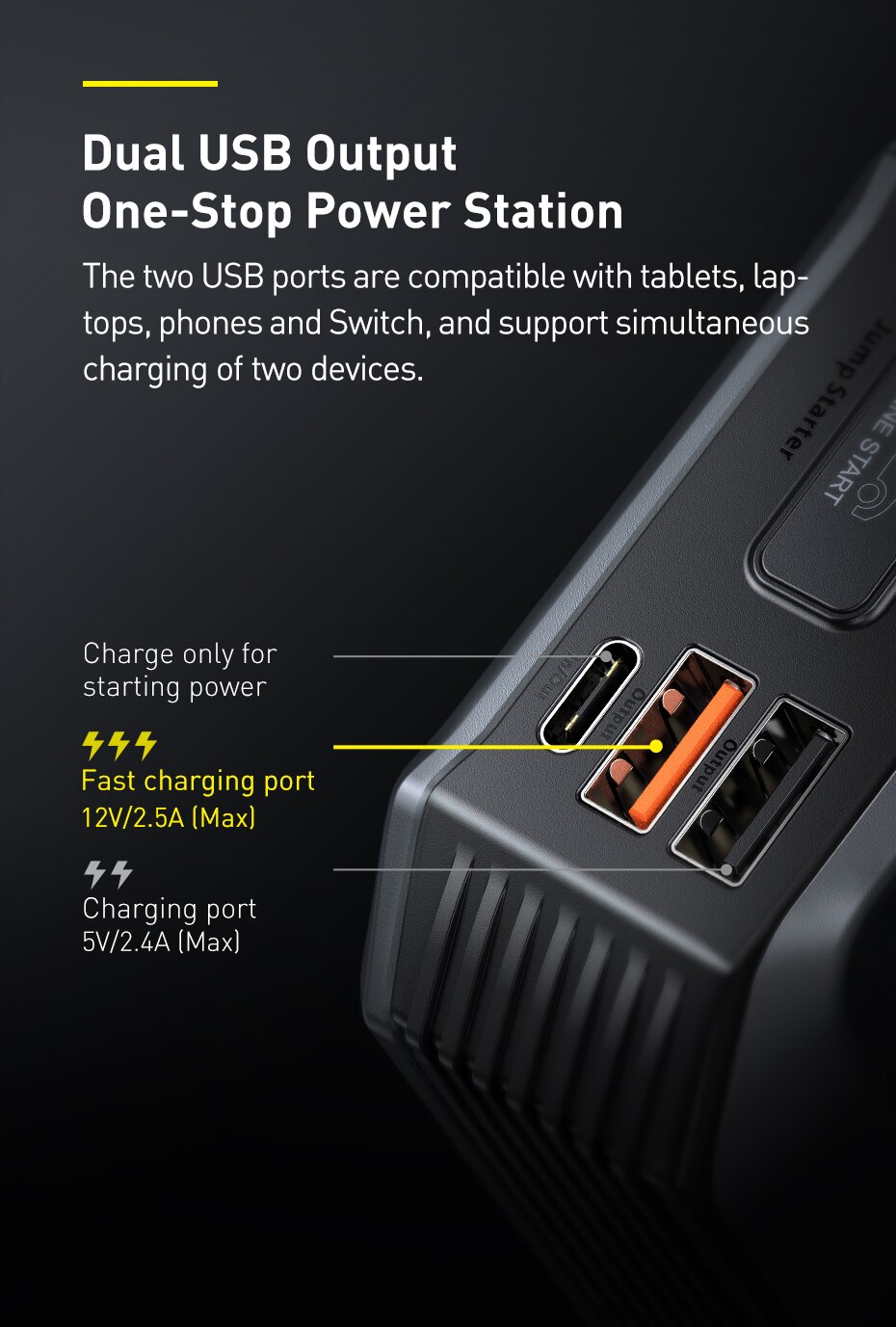 Baseus 20000mAh Car Jump Starter Power Bank 2000A 12V Portable Battery Charger Auto Emergency Booster Starting Device Jump Start