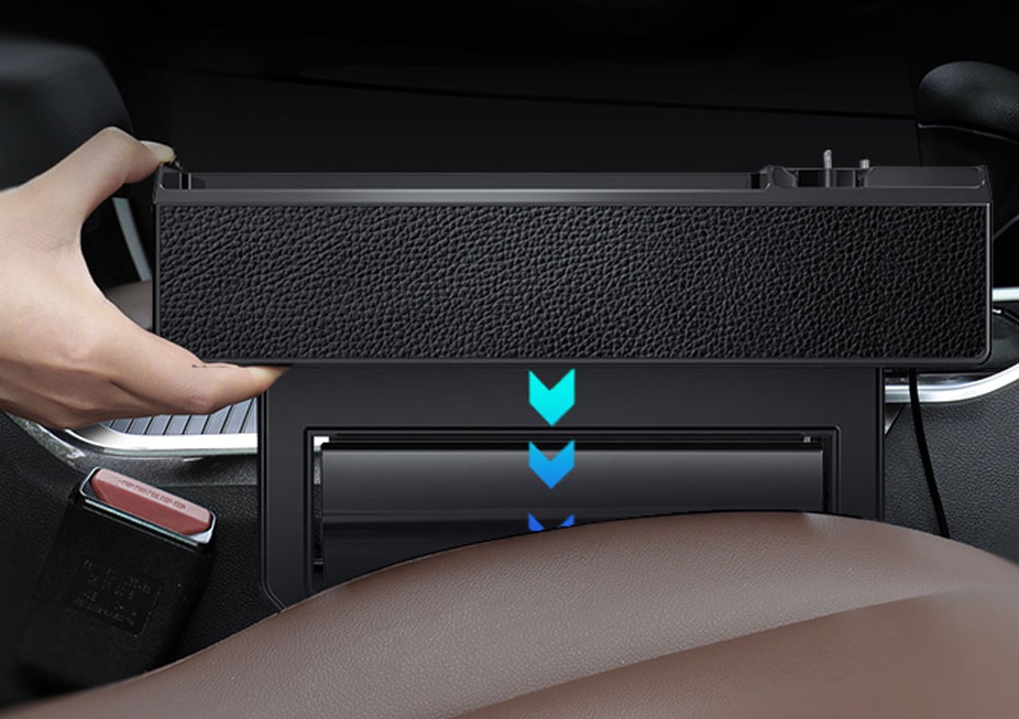 Car Seat Gap Storage Box Interior Auto Seat Crevice Organizer ABS Seat Side Pocket Box IOS QC3 Charge Wire USB Port Accessories